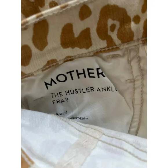 NWT Mother The Hustler Ankle Fray Prowl Animal Print High Rise Denim Jeans Sz 27 - Picture 5 of 9